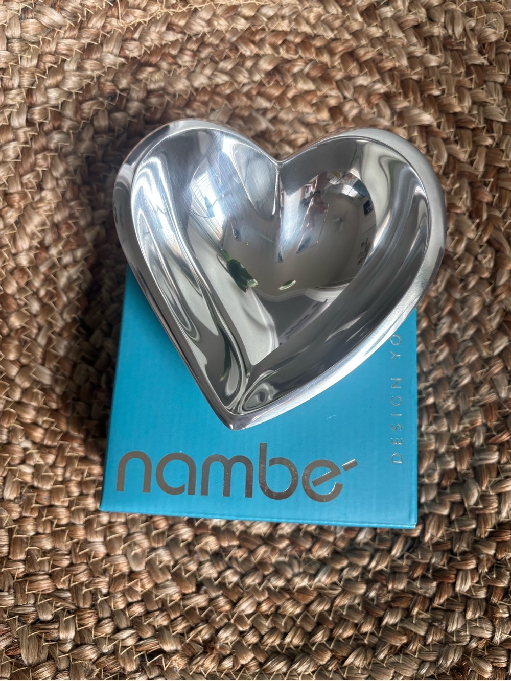 Nambe Polished Silver Heart Dish - Shiny Silver Accent